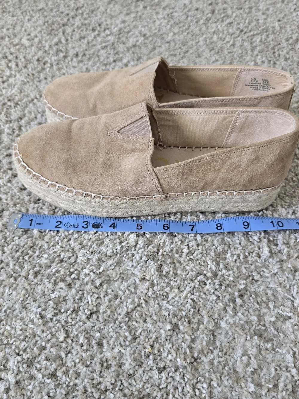 Sam Edelman Women's Beige Suede Espadrille Slip-On Flat Round Toe US 8.5